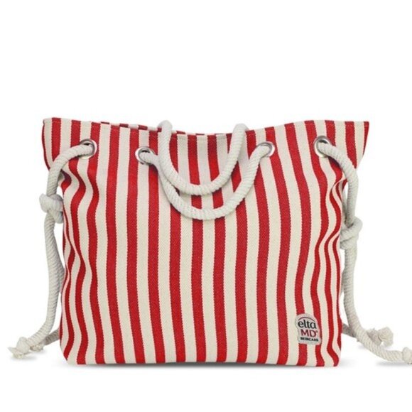 EltaMD Striped Skincare Beach Tote Bag - Picture 1 of 4